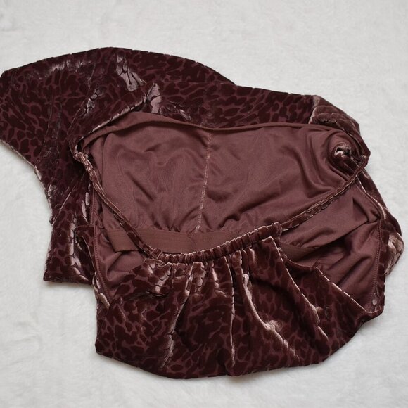 NY & Co Burnout Velvet Top Sz S Draped Ruched Whimsigoth Holiday Boho Party - Picture 15 of 15